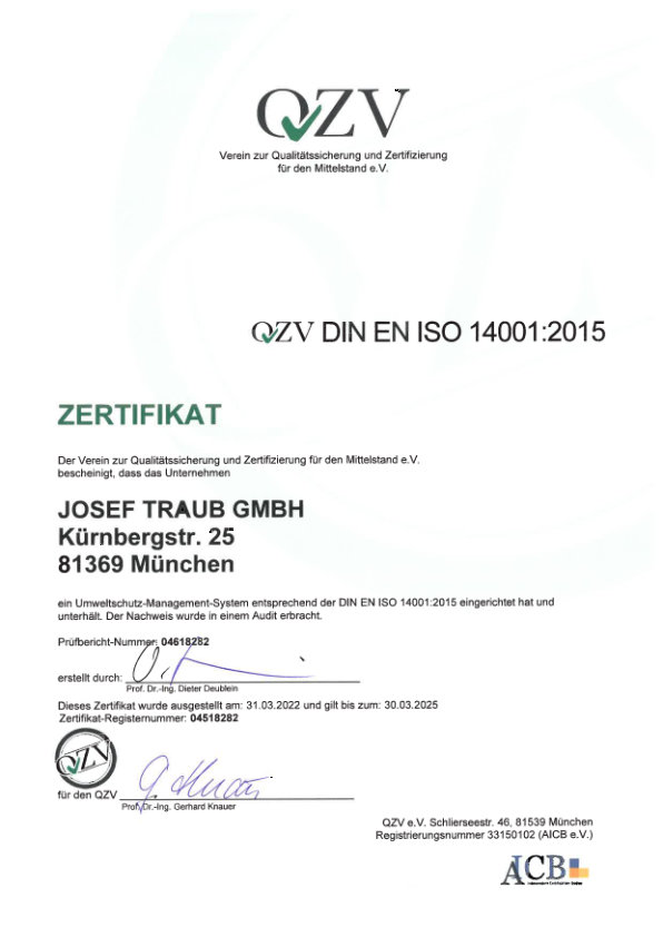 ISO-14001-Zertifikat